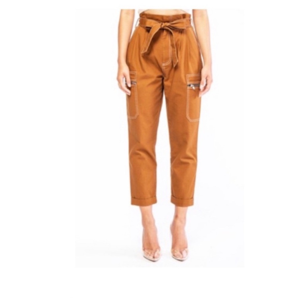 Rehab Women's Brown Cargo Cropped Pants Size Large